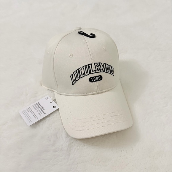 Lululemon Cream Adjustable Baseball Hat Unisex L/XL Script Logo Cap NWOT Lululemon Unisex Structured Classic Ball Cap Script ? Sizes  main image 4